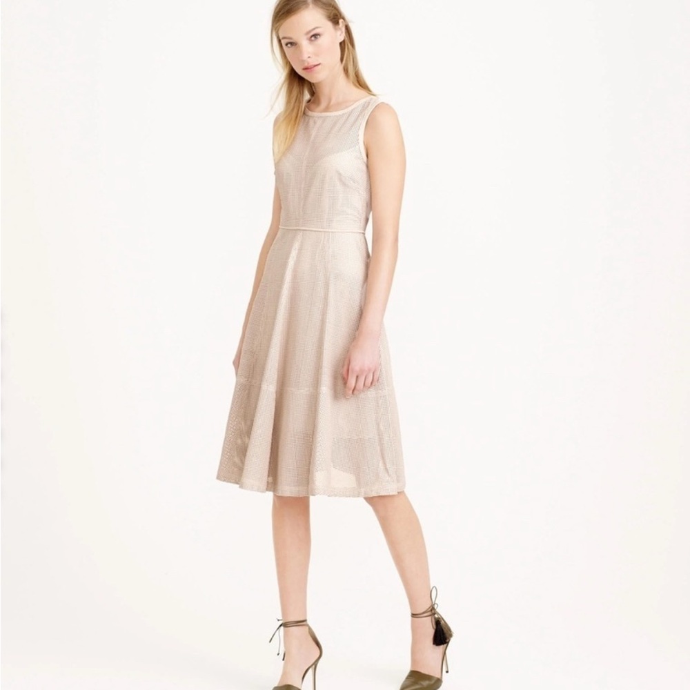 RARE J. Crew Collection Tan Perforated Leather Dress